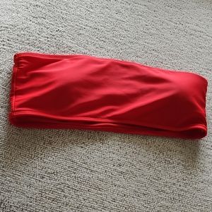 Strapless red bikini top
